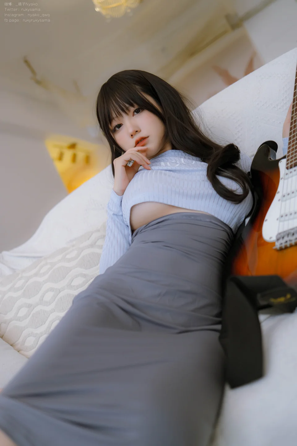 Nyako喵子 - 吉他妹妹 连衣裙 [71P,1V-712MB] tg@simisebaisi 【丝足阁】010.webp